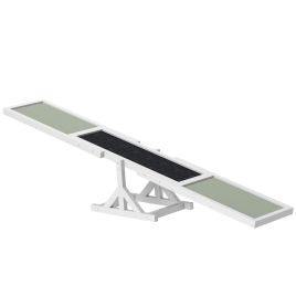 Shelley Wooden Pet Seesaw for Big Dogs with Anti-Slip Surface - White