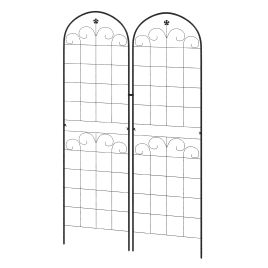 Metal Trellis Set of 2, Garden Trellis for Climbing Plants Support Frames, Floral Design