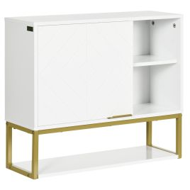 Bathroom Wall Cabinet, Over Toilet Storage Cabinet with Door and Storage Shelves for Hallway, Living Room, White