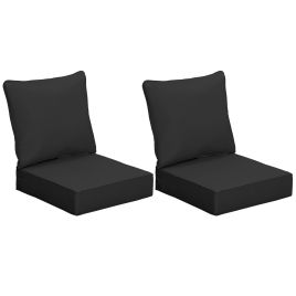 4 Pcs Outdoor Seat and Back Cushion Set Patio Deep Seating Chair Replacement Cushion