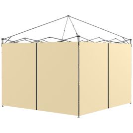 Gazebo Side Panels, 2 Pack Sides Replacement, for 3x3(m) or 3x6m Pop Up Gazebo, with Zipped Doors, Beige