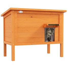Shelley Feral Cat House Insulated with Removable Floor - Orange