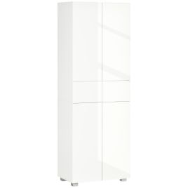 4-Door Kitchen Cupboard, Freestanding 5-Tier Storage Cabinet with 3 Adjustable Shelves, 2 Drawers for Living Room, Dining Room