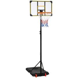 Basketball Hoop Post - Height Adjustable Basketball Hoop with Backboard and Weighted Base Yellow 56cm