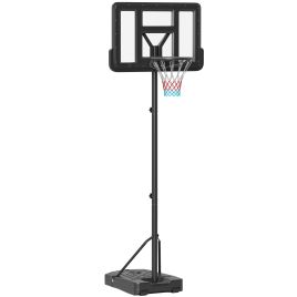 SPORTNOW Height Adjustable Basketball Stand Net Set System, Free standing Basketball Hoop and Stand with Wheels, 200-305cm, Black