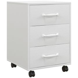 Office Cabinet - 3 Drawer Mobile Filing Cabinet White 40cm