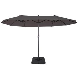 Jones Double-Sided Garden Parasol with Stand - Grey