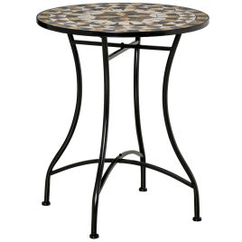 SUNVISTA Φ60cm Mosaic Outdoor Patio Table - Grey