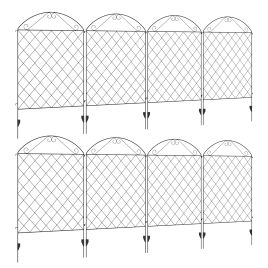 Jones Decorative Garden Fencing Picket Fence Panels 43in x 23ft - Black