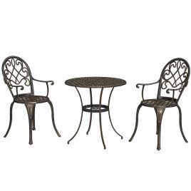 SUNVISTA Three-Piece Elegant Aluminium Garden Set - Bronze Tone