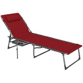 SUNVISTA Five-Position Reclining Sun Lounger - Red