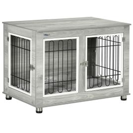 Dog Crate Furniture Side End Table with Soft Washable Cushion, Indoor Dog Kennel with Wire Mesh, Large Top, for Medium and Large Dogs