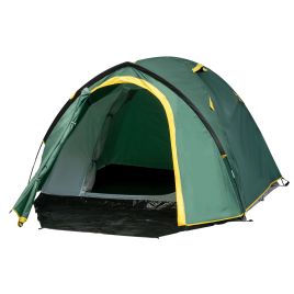 Dome Tent for 2 Person Camping Tent with Large Windows, Waterproof Green and Yellow