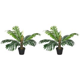 Jones 2 Pack 60cm Artificial Palm Tree Decorative Plants - Green