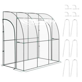 Jones Walk-In Lean To Greenhouse with Accessories - 214cm x 118cm