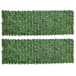 Jones 2 Piece Artificial Leaf Hedge Screen Privacy Fence 3M x 1M - Dark Green