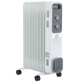 2180W Oil Filled Radiator, Portable Electric Heater w/ Built-in 24-Hour Timer, 3 Heat Settings, Adjustable Thermostat, Safe Power-Off, 9 Fins