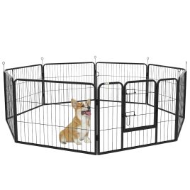 Steel 8 Panel Dog pen Pet Puppy PlayPen Black