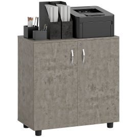 VONSETTA Two-Tier Locking Office Storage Cabinet - Grey