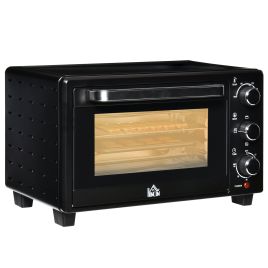 21L Countertop 1400W Electric Grill Oven with Adjustable Temperature, Tray and Wire Rack - Black