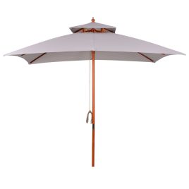 SUNVISTA 3 x 3 (m) Garden Umbrella, Large Parasol, Outdoor Sunshade Canopy with Double Tier, Grey