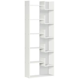 Modern Book Shelf with 11 Open Shelves, 6-Tier Bookcase, Freestanding Shelving Unit for Home Office and Study, White