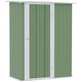 Garden Storage Shed, Outdoor Tool Shed with Sloped Roof, Lockable Door for Equipment, Bikes, Light Green, 142 x 84 x 189cm