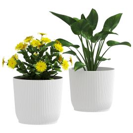 SUNVISTA Set of Two 22cm Planters - White