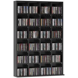 HERON CD Storage Unit with Adjustable Shelves, 89 x 130.5 cm, Black