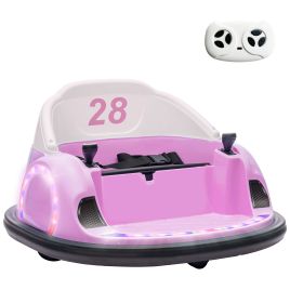 Kids Electric Car - 12V 360deg Rotation Kids Bumper Car Pink 64.5cm