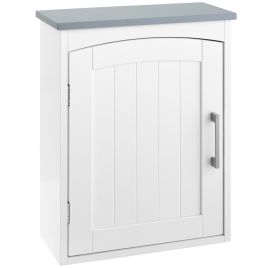 KANSAS Bathroom Cabinet Wall Mounted, Light Grey and White