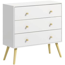 HERON V White Chest of Drawers - Medium-sized, 3 Drawers