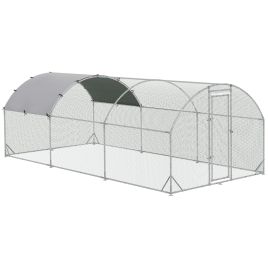Galvanised Chicken Coop Hen House w/ Cover 5.7 x 2.8 x 2m