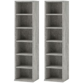 HERON Set of Two 102 CD Storage Units - Cement Grey