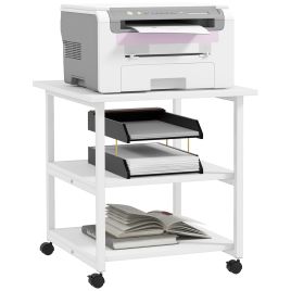 Scott 3-Tier Printer Stand with Storage Shelf Mobile Printer - White
