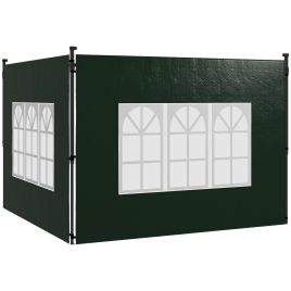 Gazebo Side Panels, Sides Replacement with Window for 3x3(m) or 3x6m Gazebo Canopy, 2 Pack, Green