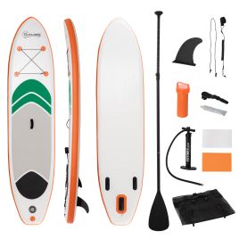 10'6" x 30" x 6" Inflatable Non-Slip Paddle Stand Up Board w/ Adjustable Aluminium Paddle, ISUP Accessories, 320L x 76W x 15H cm - White