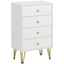 SPLENDOR White Chest of Drawers - Small-sized, 4 Drawers