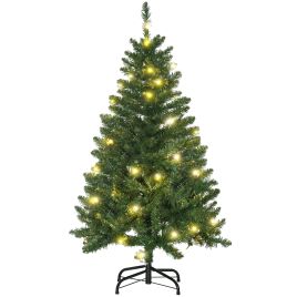 Debbie 4 Feet Prelit Artificial Christmas Tree Warm White LED Light Holiday Home Xmas Decoration Green