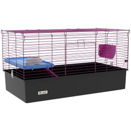 Shelley Chinchillas Small Rabbit Guinea Pig Cage with Platform Ramp - Black