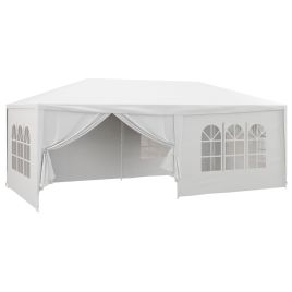 6 x 3 m Party Tent Wedding Gazebo Outdoor Waterproof PE Canopy Shade with 6 Removable Side Walls