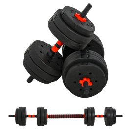 25kg 2 IN 1 Adjustable Dumbbells Weight Set, Dumbbell Hand Weight Barbell for Body Fitness, Lifting Training for Home, Office, Gym, Black