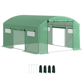 SUNVISTA 13 x 9.8ft Walk-In Polytunnel Greenhouse - Green