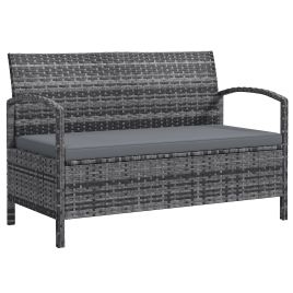 SUNVISTA 125L Storage Garden Bench, with Cushion - Grey