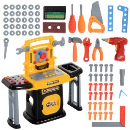 Kids Electric Car - 102Pcs Kids Tool Bench with Electric Drill for Ages 3-6 Yellow 60cm