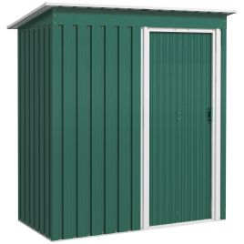5 x 3ft Garden Storage Shed with Sliding Door and Sloped Roof Outdoor Equipment Tool Garden, Green