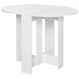 Folding Drop Leaf Dining Table Foldable Bar Table - White