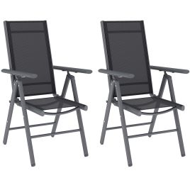 SUNVISTA Set of 2 Folding Chair, Dark Grey