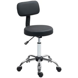 HERON 360deg Swivel Seat Salon Stool - Black