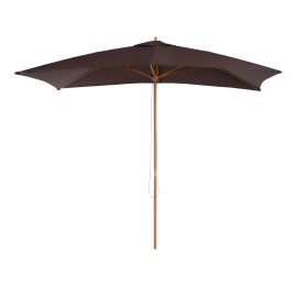 Wooden Garden Parasol Umbrella Coffee 3m x 2m 